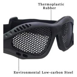 Metal Mesh tático óculos, proteção anti-choque, óculos de segurança, equipamento de ventilador militar, Cs ao ar livre jogo, 0-Type Eyewear - Image 5