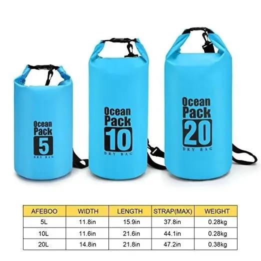 Bolsa Seca Impermeável Roll Top: Proteja Sua Equipamento em Caiaque, Rafting, Canoagem, Natação, Camping, Trilhas, Praia e Pesca