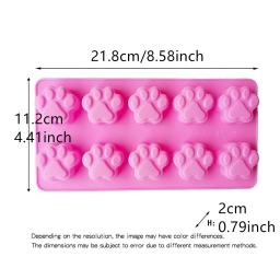 Dog Paw Silicone Candy Mold Cat Paw Chocolate Cubo de gelo Pode assar biscoitos de biscoito de cachorro Moldes Bandeja de cozimento de silício 10 cavidades - Image 5