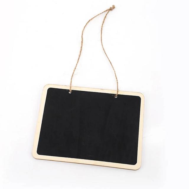 Mini Quadro de Madeira Reutilizável com Cordas Penduradas e Apagável - Display Decorativo Quadrado Preto para Mensagens 1Pc