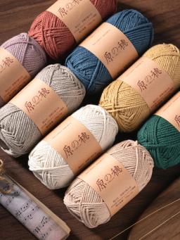 Linha oca redonda do algodão para o saco do Crochet de DIY, cânhamo grosso médio, Handwoven, linha dura, coreano, 100g, 2mm - Image 1