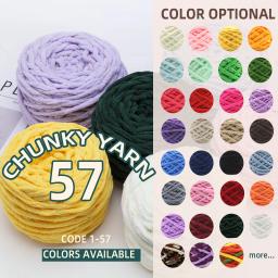 Fio Chenille para Tricô Cachecóis e Cobertores, Fio Chunky Vegan, Materiais Jumbo, 100g, 100% Poliéster - Image 2