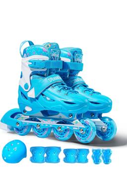 Fácil Star-Hard Shell Full Flash PU Patins Roda, Tamanho Ajustável, High-End, Esportes Vento, 1 Conjunto, Profissional - Image 1