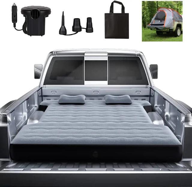 Cama Inflável de Camping com Colchão de Ar Espesso e Travesseiro Inflável para 5 Pessoas