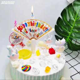 Feliz Aniversário Ventilador Em Forma De Abertura Automática De Velas, Vela Mágica, Bolo Cupcake Topper, Decoração De Festa Suprimentos, Presentes DIY - Image 5
