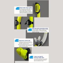 Mergulho snorkel silicone bocal totalmente seco natação subaquática tubo de respiração de ar mangueira para mergulho acessórios de natação - Image 6