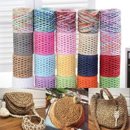 2023 200m fio de palha de ráfia natural para tricô crochê fios de papel diy artesanal verão chapéu de praia saco freeshipping - Image 1