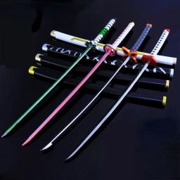 Demon Slayer Real Katana Swords, adereços Cosplay Anime, Arma, Batalha, Lê a Borda, Decoração do Quarto, 25cm - Image 1