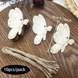 Forma De Borboleta De Madeira Oca Para DIY, Recortes, Artesanato De Madeira, Casamento E Decoração De Casa, 10PCs - Image 3