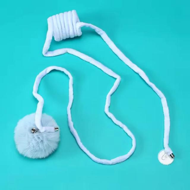 Brinquedo Interativo Engraçado para Gatos com Vara de Primavera, Corda e Bola de Pelúcia para Treinamento e Brincadeiras