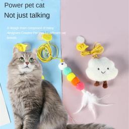 Ventosa colorida Primavera Pena com Bell para gatos, Varinha de pelúcia, Brinquedos interativos, Pet Supplies, multicolorido - Image 4
