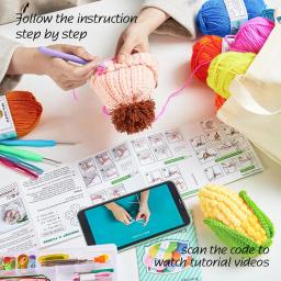 Kit Crochet para Iniciantes e Adultos, Agulhas de Tricô para Iniciantes e Crianças, Ideal Iniciante - Image 5