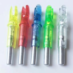 6/12pcs 6.2mm Seta Automaticamente Iluminado Vermelho Verde Levou Seta Nock Para Seta De Carbono de fibra vidro flecha Tiro Com - Image 3