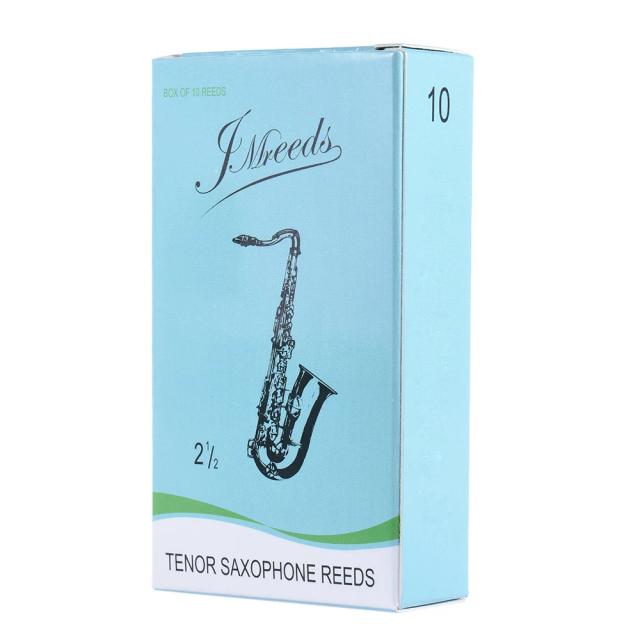 Bb-Saxofone Tenor com Palhetas de Bambu 2.5 - Conjunto de 10 Acessórios para Instrumento Musical