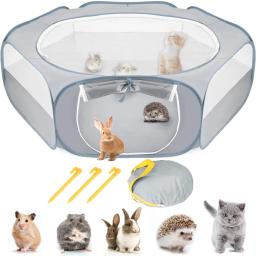 Cercadinho portátil com porta lateral, gaiola dobrável para animais, barraca para pintinho, cães, coelhos, hamster, exercício ao ar livre, pequeno animal, ao ar livre - Image 2