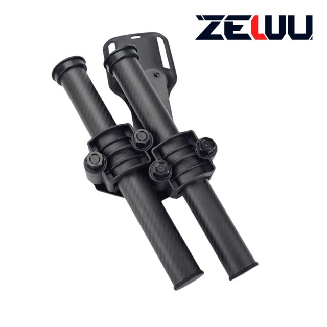 Aljava Tática ZEWU para Arco e Flecha com Suporte de Fibra de Carbono e Cinto Portátil para Caça e Tiro com Arco, 2 Tubos Inclusos