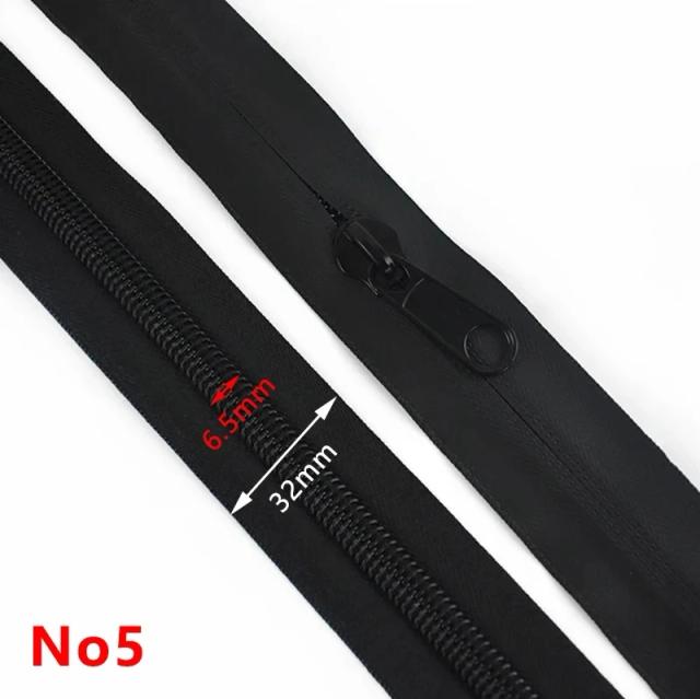 Zíperes de Nylon Invisíveis para Costura - Kit Completo com Zíperes Pretos, Sliders, Fitas Impermeáveis e Opções de 1m a 5m para Reparação DIY em Saco e Casacos