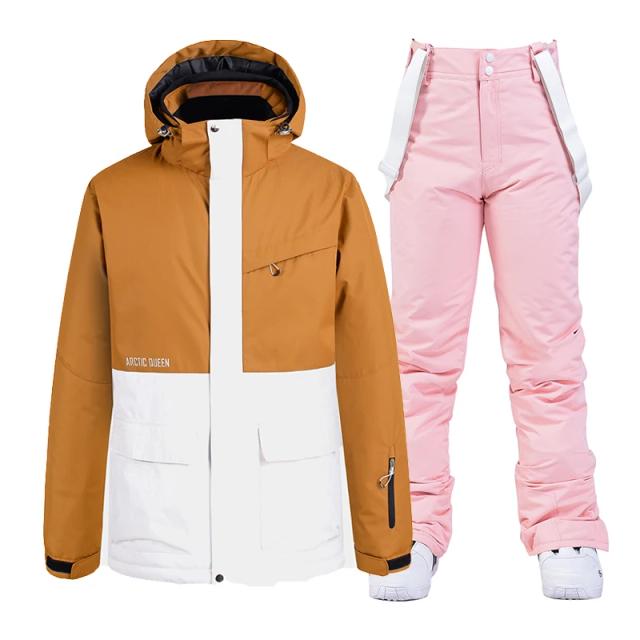 Conjunto de Esqui Masculino e Feminino Moda Inverno Quente -30 Graus