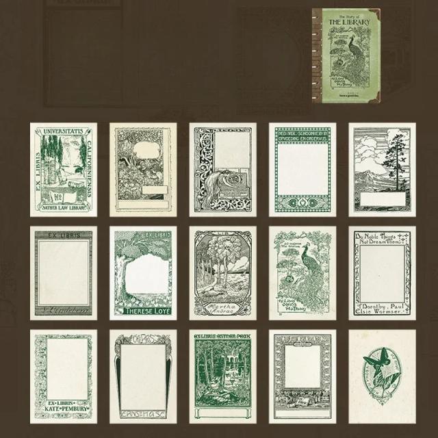 Conjunto de Papel Scrapbooking Vintage Mr. Paper com 30 Peças para Design de Biblioteca e Histórias