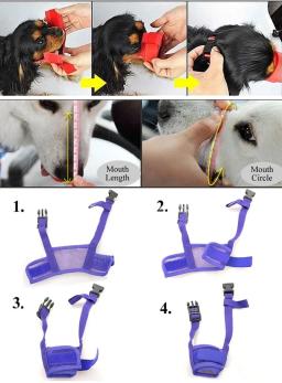 Ajustável malha respirável pet boca focinhos para cães, focinho para cães pequenos e grandes, correias de poliéster, acessórios para cães - Image 3