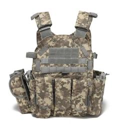 Colete tático de nylon, armadura corporal, transportador de caça, acessórios airsoft, bolsa 6094, colete camuflado de combate - Image 1