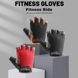 Luvas de meio dedo respirável para homens e mulheres, luvas antiderrapantes, luva de ginástica, fitness, esporte, treinamento - Image 2