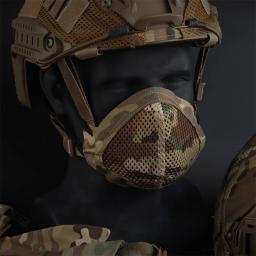 Máscara de Paintball Airsoft tático com Silicone Camada Interna, máscara macia e respirável, se enforma no nariz, metade do rosto protetor, tiro máscara - Image 2