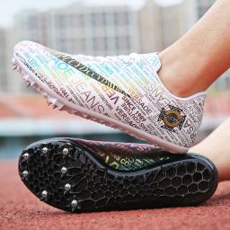 Tênis de corrida Spike para homens e mulheres, treinamento de atletismo, tênis de atleta, jornal de unhas, Graffiti, infantil - Image 5