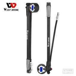 West biking-alta pressão bomba para bicicleta, bomba de ar portátil com manômetro, para bicicleta de estrada, acessórios mtb, 300psi - Image 1