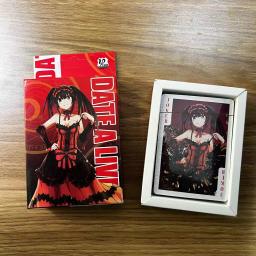 Anime Hardcover Cartões com Caixa, Cartões de Poker, Cosplay Board Game, Toy Gift, Coleção, Data A Live, 54pcs - Image 2