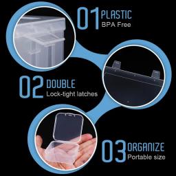 Pequeno Plástico Transparente Bead Recipientes De Armazenamento com Tampa Articulada, Bead Organizador Box para Armazenamento de Itens Pequenos Artesanato Jóias, 30Pcs - Image 3