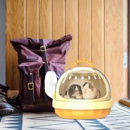 Maleta portátil de hamster, Transportadora de viagem com garrafa de água destacável, Bolsa panorâmica para viagem, Porco-da-Guiné - Image 2