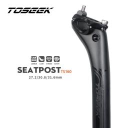 Toseek selim de carbono 27.2 31.6mm comprimento 400mm preto fosco mtb bicicleta de estrada espigão tubo do assento peças da bicicleta mtb canoa carbono - Image 1