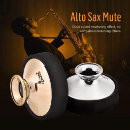 Alta qualidade Alto saxofone silenciador, instrumento musical de vento de madeira, redondo leve ABS silencioso amortecedor para alto saxop - Image 1