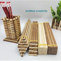 Varas de bambu redondas e quadradas multi-tamanho, materiais de construção artesanais, artesanato DIY, 30cm de comprimento, 50pcs - Image 5
