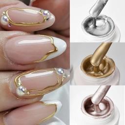 Super Brilhante UV Gel Esmalte, Vernizes Metálicos, Efeito Cromo, Ouro, Sliver, Rosa, Pintura, Arte Decoração - Image 1