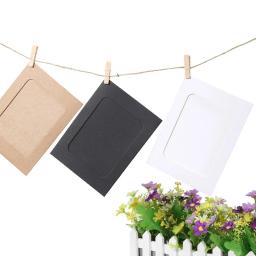 Combinação Moldura de Papel com Clipes, Kraft Papel Picture Frame, Pendurado Fotos Álbum, Decoração de Casa Artesanato, 3" - Image 3