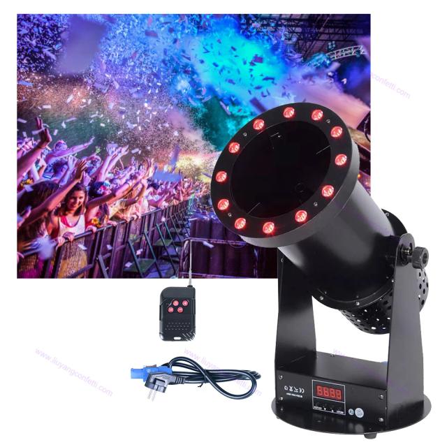 Máquina de Confete LED RGB 1500W para Casamentos, Eventos e Festas com Efeito de Palco