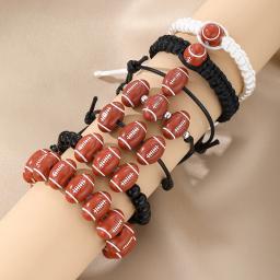 IPARAM-Pulseira de Futebol Americano para Homens e Mulheres, Cordão, Pulseira Ajustável, Jóias de Competição Esportiva, Fashion Weave - Image 2