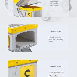 Carrinho de estimação leve e dobrável, adequado para cães e gatos, de tamanho médio, ideal para cães pequenos - Image 5