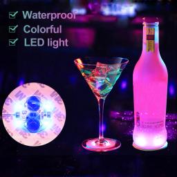 1-10pcscolorido led barra iluminar coaster adesivos para bebidas copo vinho garrafa de licor coaster atmosfera luz acessórios de cozinha - Image 2