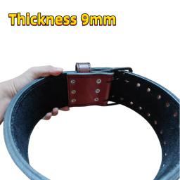 Cinto de levantamento de peso de couro para homens e mulheres Double Prong, estilo anime, cinto halterofilismo, cinto de fitness pesado, agachamento deadlift, 9mm - Image 6