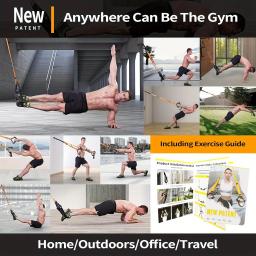 Correias de treinamento de resistência peso corporal, kit completo para treinamento de corpo inteiro, com âncora de porta e extensores - Image 6
