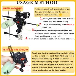 Tiro com arco Bowfishing Reel ferramenta com corda para recurvo composto, pesca, caça, arco e seta Acessório, 40m, 20m - Image 3