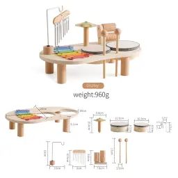 Tambor de mão Montessori para crianças, instrumento musical interativo, brinquedo sensorial educacional infantil, brinquedos do bebê, 3 anos - Image 6