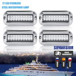 27LED 12V Barco Transom Luz Subaquática Pontão Navio Marinho Barco Acessórios Luz Aço Inoxidável Impermeável Luz Marinha IP68 - Image 1