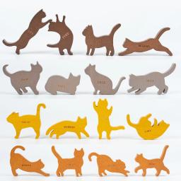 Montessori empilhamento blocos de madeira brinquedos gato balanceamento jogos educativos quebra-cabeça de madeira brinquedos para crianças casa decorações desktop - Image 3