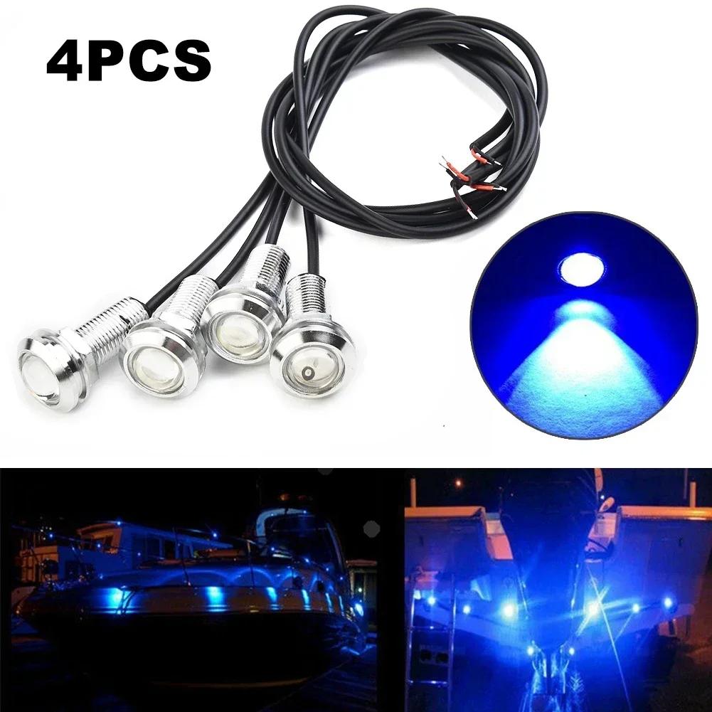 4 pçs/set azul led barcos marinhos luzes à prova dip68 água ip68 popa luz subaquática lâmpada de sinal iate marcador lateral peças luz cortesia - Image 1