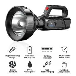 Recarregável de alta potência Lanternas Led Ultra-longa Iluminação Distância Lâmpada Searchlight XHP70 Lanterna Poderosa Tochas - Image 3
