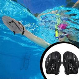 1 par de pás de mão para natação, luvas de treinamento ajustáveis, webbed, profissional, curso subaquático, cinza prateado - Image 2